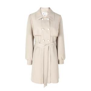 
Qiushui Yiren Olekhaki Trench Coat for Women A-Size Double Breasted Trench Coat