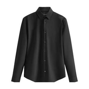 
Peacebird men's spring and summer shirt comfortable and soft drooping without ironing inside and outside wearing black, white and gray gentle style