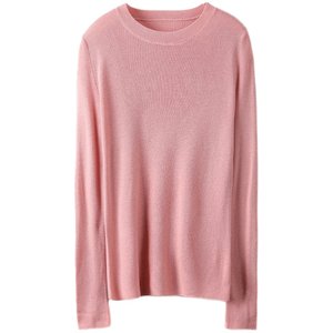 Little Ear Product [Multi -color Insert] 30.7%cotton wool high collar/round neck sweater female knitted thin bottom top