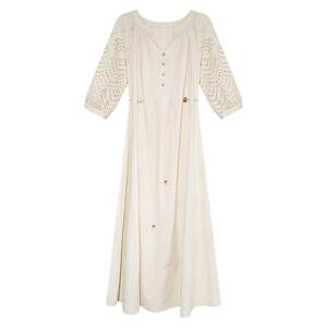 
Eryang Design [Fengqian] French Dress for Women in Summer Loose Slim Seven-Sleeve Vacation Style Pure Cotton Long Skirt