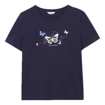 
Miranden Fashion Dish Printed T-shirt for Women Short Sleeve Thin