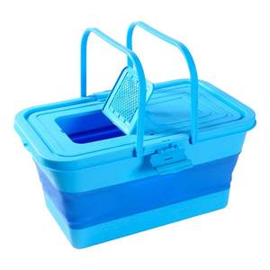 New fishing bucket, foldable fish box, bucket with lid, multifunctional plastic live fish bucket, special fish protection bucket for wild fishing
