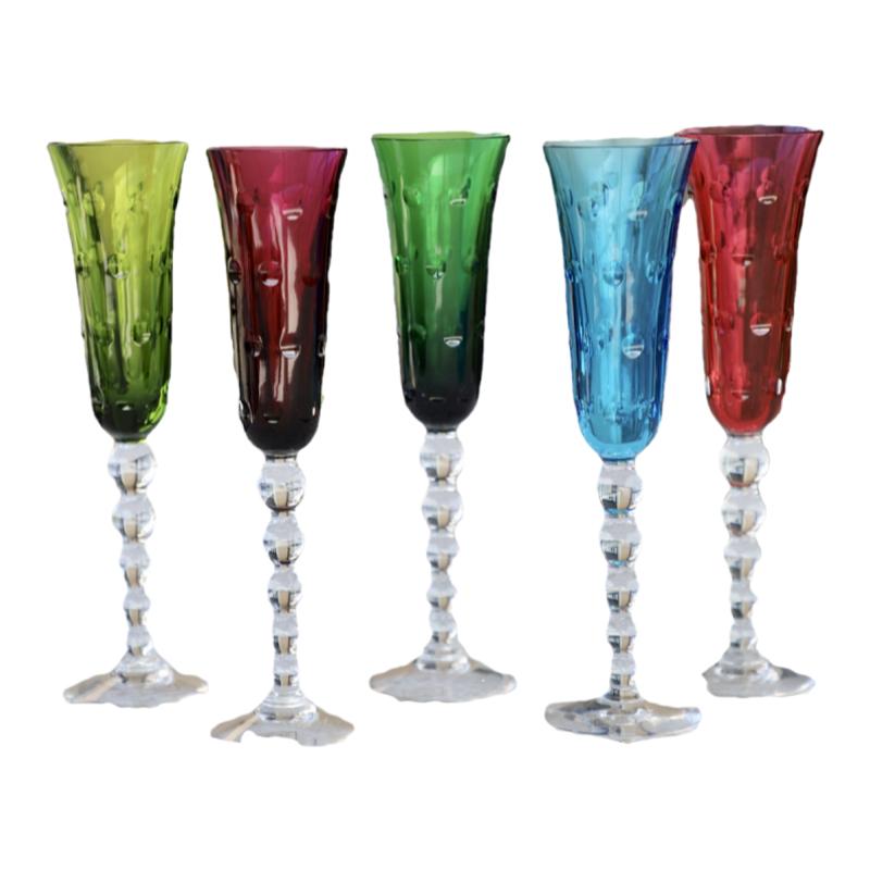 サンルイ シャンパングラス - カラフルクリスタル - フレンチ