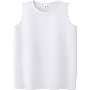 Pure cotton loose short round neck vest sleeveless t-shirt