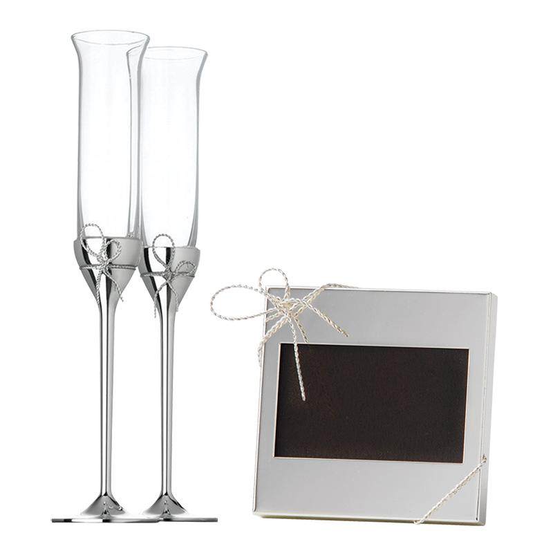 Verres à champagne en cristal Wedgwood Love Knot - Lot de 2