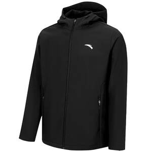 
ANTA Velvet Hooded Jacket Men's 2026 Spring New Water-Repellent Jacket Windbreaker Thickened Warm Outdoor Jacket