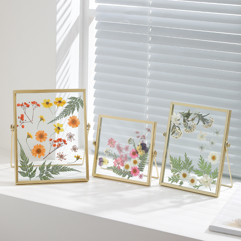 手工diy干花压花相框摆台中空立体植物标本保存双面透明玻璃画框