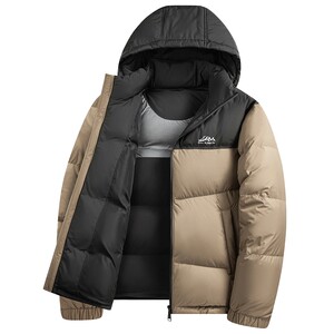 
[High Filled Down 200g] Duck Duck Men's Down Jacket Winter Thickened Hooded Extreme Cold Bread Jacket Fashionable Warm Jacket