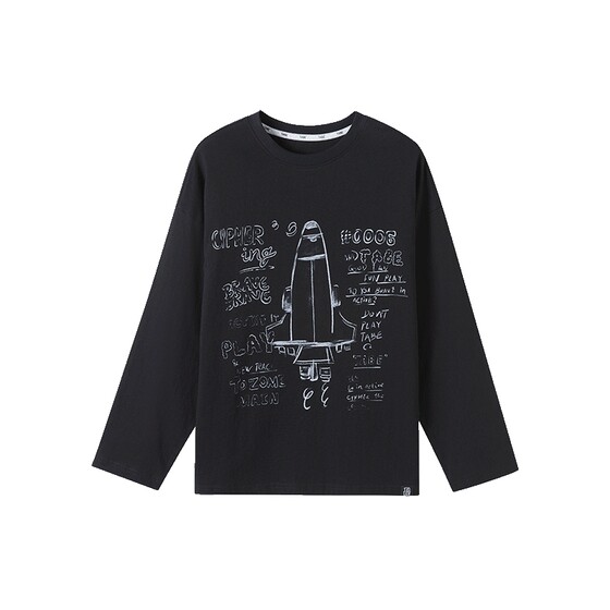 
[Hand-painted Imaginationist] Piggy Tony Men's Fat Boy Long-sleeved T-shirt Medium and Large Children's Cotton Plus Fat Increase 7A Antibacterial