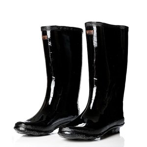 
Shanghai double-cost high-tube waterproof rain boots thickened beef tendon anti-slip wear-resistant acid and alkali resistance medium-tube labor protection construction site men's rain boots