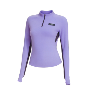 
Vest line polar fleece sports top for women outdoor running stand collar plus velvet long sleeve t autumn and winter warm and slim sweatshirt