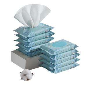 [10 draws 10 packs] Manxi Green Shell Baby Wipes Small Pack Newborn Hands and Oral Can Be Portable Home Cleaning