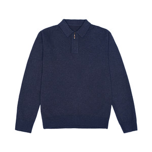 
Luwang 100% cashmere sweater men's half-zip polo lapel sweater sweater warm base spring new product