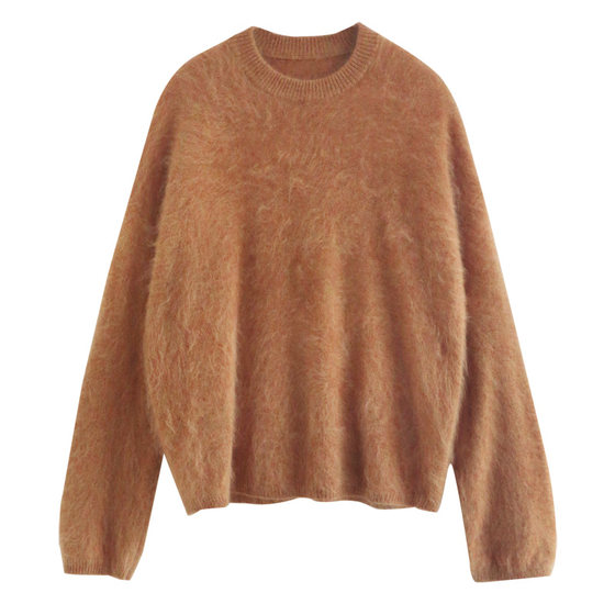 
Xu Dalian custom-made cashmere brushed sheep wool fluffy sweater autumn and winter lazy and relaxed sweater for women