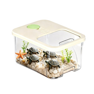
Covered turtle breeding tank, fish tank, living room, small amphibian tortoise, Brazilian turtle special ecological tank all-in-one