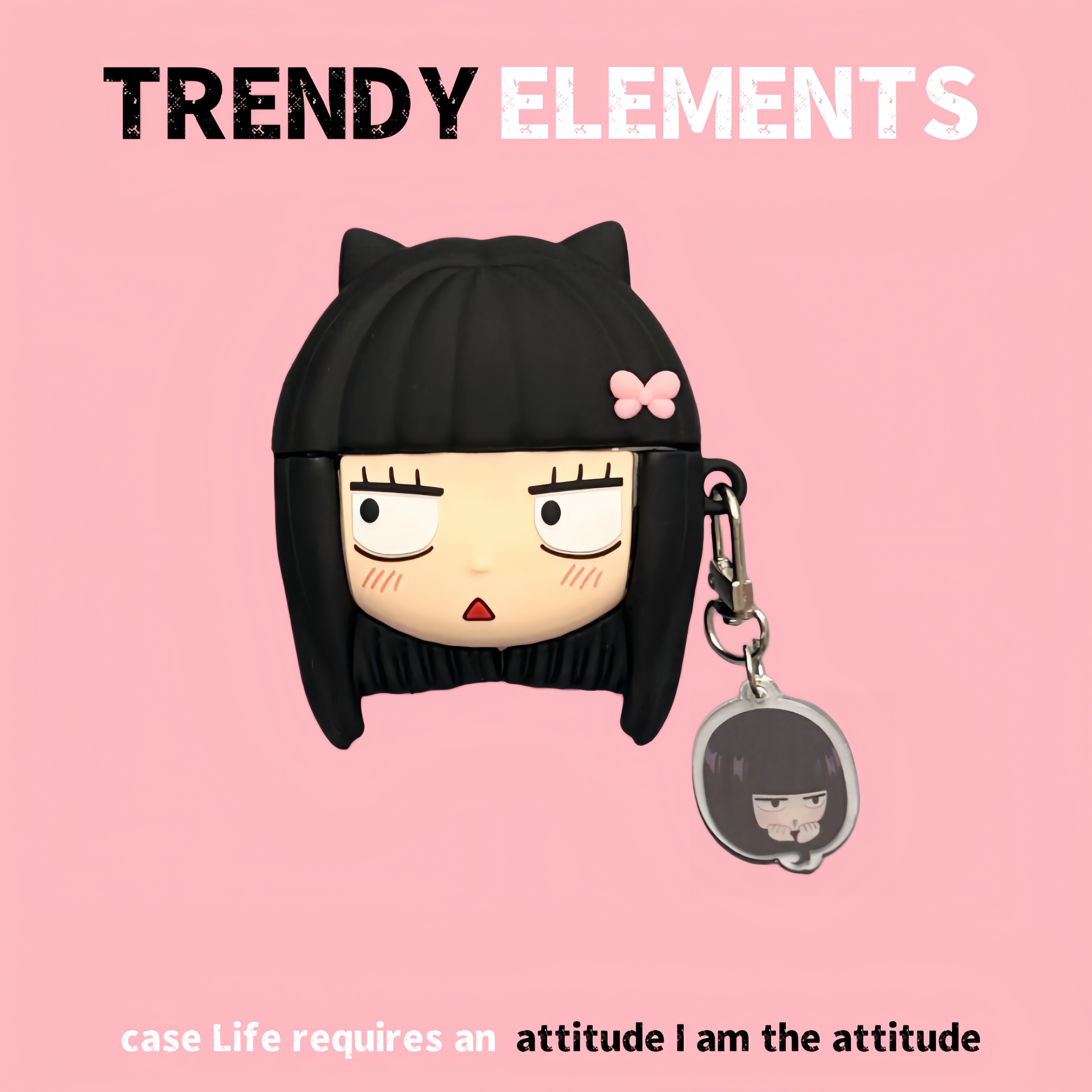 Kimi ni Todoke Kuronuma Sawako 3D Airpods Pro Case | Cute Anime Keychain Cover AirPods Case for AirPods 4, AirPods 3 & AirPods Pro 3 and 2