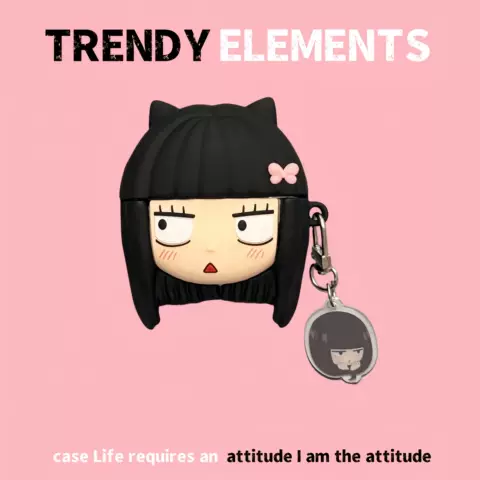 Kimi ni Todoke Kuronuma Sawako 3D Airpods Pro Case | Cute Anime Keychain Cover AirPods Case for AirPods 4, AirPods 3 & AirPods Pro 3 and 2