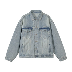 The ambitions UZIS American denim jacket Men's retro water washed