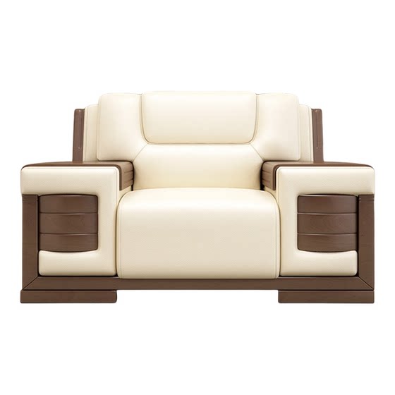 
Conference office sofa coffee table combination VIP negotiation Chinese style office business reception sofa leather single seat