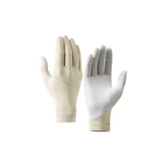 Banana cooling sun protection gloves for women, short, thin, outdoor, non-slip, breathable, anti-UV, driving and cycling hand sleeves