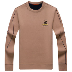 
Popular Italian long-sleeved T-shirt men's pure cotton autumn and winter plus velvet round neck top comfortable German velvet bottoming shirt sweatshirt