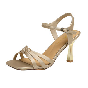 
High-heeled shoes for women 2026 summer new style one-line open-toe sandals square toe stiletto fashion shoes temperament dress shoes