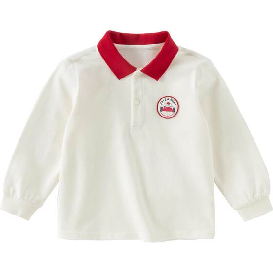 
David Bella boys long-sleeved T-shirt children's spring POLO shirt 2026 new baby boy fashionable bottoming top