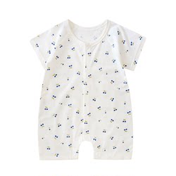 2025 new short-sleeved crawling clothes pajamas for boys and infants pure cotton thin harem baby newborn summer clothes for outer wear