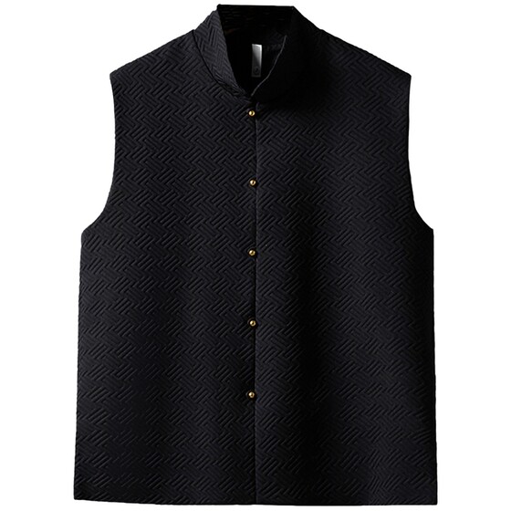 
Men's Chinese style vest vest men's sleeveless 2026 new retro textured jacket men's gown top
