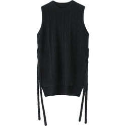 So Beautiful That I Burst Into Tears! Side Straps, Short In Front And Long In Back, Cable Knitted Cashmere Vest For Women, Pure Cashmere Sweater, Sweater Vest, Thickened