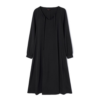 
Qisu large-size women's autumn and winter new loose lace-up A-line meat-covering flesh to make you look slimming and fat MM versatile long-sleeved dress