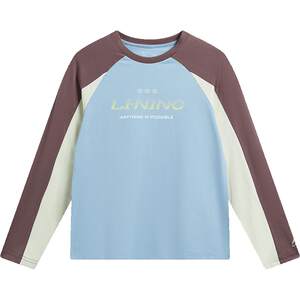 
Li Ning children's clothing long-sleeved T-shirts for men and women, small and big children's sports life series loose spring casual knitted children's clothing