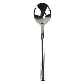 Cucchiaione con manico corto unipezzo in acciaio inox - manico cm 23,5