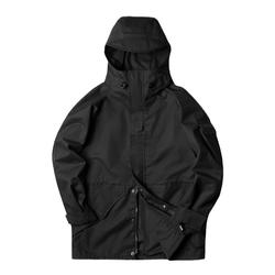 Madden Workwear American Casual Outdoor Sports Hooded Functional Jacket Drawstring Black Nylon Jacket Windbreaker For Men