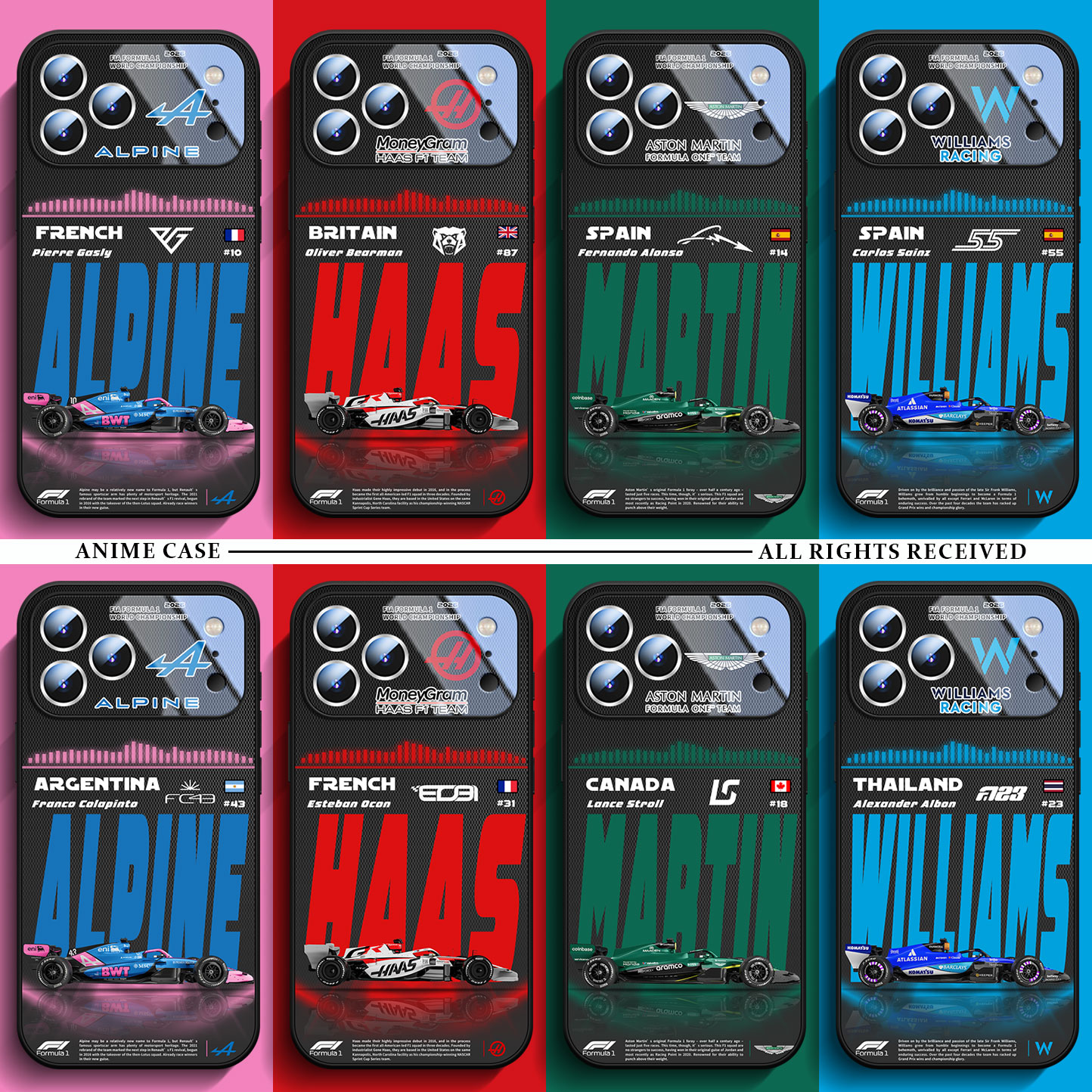 Formula 1 Racing Team MagSafe Glass Case Collection 34 Phone Cases for iPhone 13 - 17