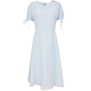 
ONLY summer lyocell three-dimensional bud sleeve skirt waist strap decoration slimming mid-length skirt dress for women