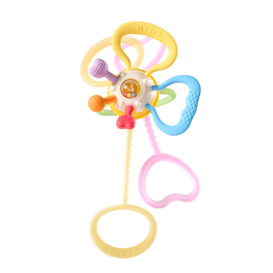 
Rushan Manhattan hand ball teether baby teething food grade silicone chewable baby anti-eating hand toy