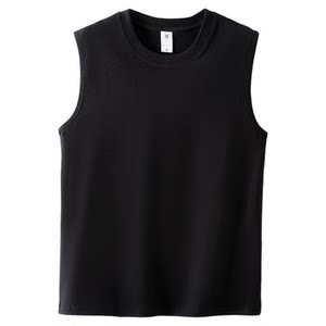 
HSAY [two-piece] men's vest sports bottoming shirt summer sleeveless pure cotton solid color casual outer wear round neck