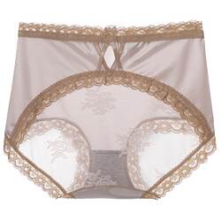 Jieyunduo high waist tummy control seamless ice silk underwear for women