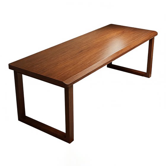 
Double computer desk bedroom home wall-in-one study table long desk mid-century style solid wood desk high-end