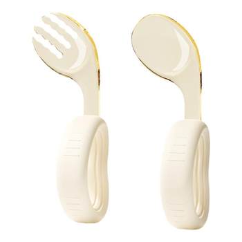 Yingshi baby eats an auxiliary food spoon, one year old, learn to eat, train children's PPSU tableware elbow spoon
