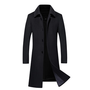 
Classic car cashmere coat for middle-aged and elderly men's long over-the-knee thickened cotton coat dad's winter windbreaker woolen coat
