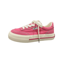 Qiqi Master's Rose Red Shoes Women's Summer Skate Shoes Women's Models Sweet And Cute All-match Breathable Canvas Shoes Women