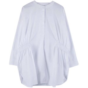 
Nuochu Maternity Clothing~Simple temperament shirt, loose and fashionable white top with stand collar pure cotton spring and autumn nursing shirt