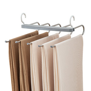 Folding trousers multi -functional multi -layer pants hanger home magic without trace pants clip clip storage artifact pants hanging frame