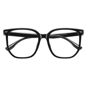 
Black-framed glasses for women without makeup, myopia, high-end prescription, square and round face, large frame, small face, anti-blue light frame
