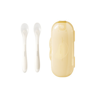 
British silicone spoon newborn baby food supplement spoon bowl feeding milk feeding baby rice cereal bowl special silicone soft spoon