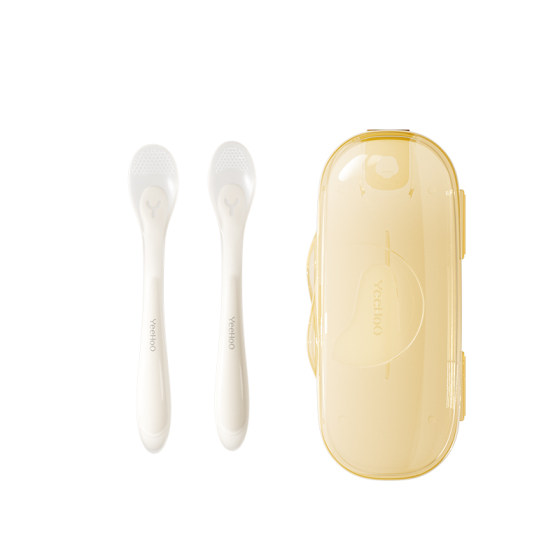 
British silicone spoon newborn baby food supplement spoon bowl feeding milk feeding baby rice cereal bowl special silicone soft spoon
