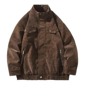 
Fatty Gomelad PU leather jacket for men spring new trendy brand large size loose flight jacket for men