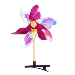 Moving Sequined Pink Pinwheel Hairpin, Colorful And Cute, Creative Bangs Clip, Hairpin, Girl's Heart Hair Accessory